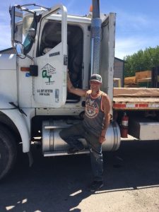 Duston stepping into a Big Rig